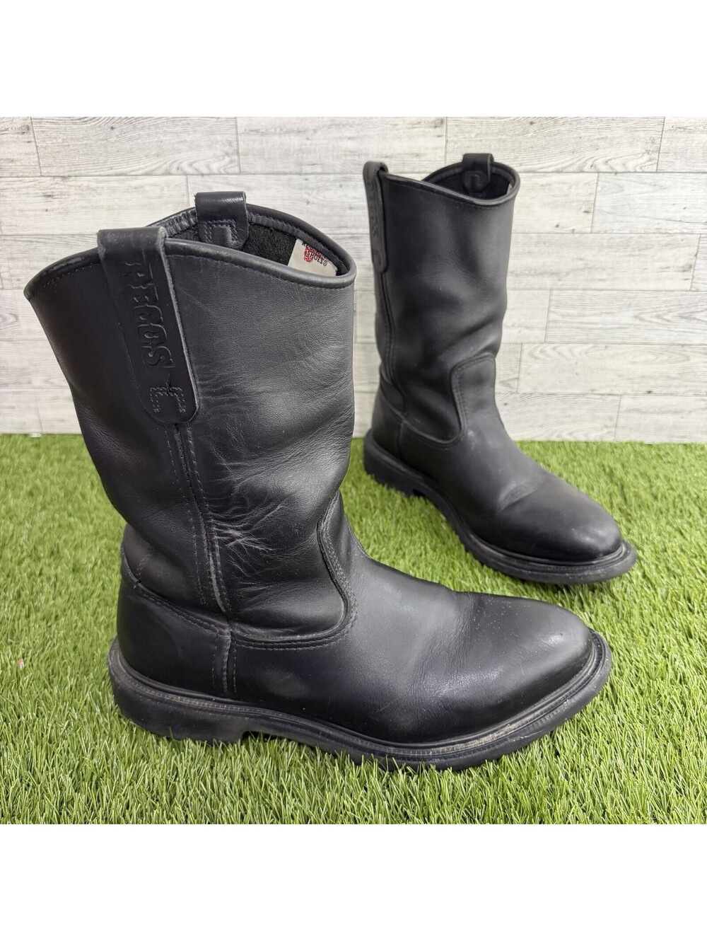 Red Wing Pecos 1125 Boots Mens 10 D Black Leather Western Motorcycle Made In USA